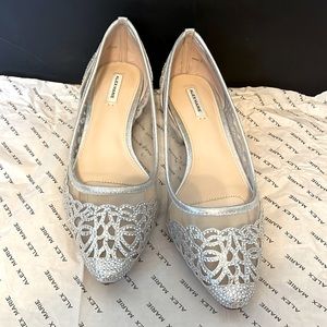 Alex Marie Silver/Clear Rhinestone Dress Shoes Size 7 1/2 M